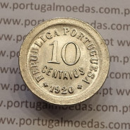 MOEDA DE DEZ CENTAVOS (10 CENTAVOS) CUPRO NÍQUEL 1920 SOBERBA
