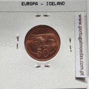 Islândia 50 Aurar 1986 Bronze, World Coins Iceland KM 26, coin of 50 Aurar 1986 bronze