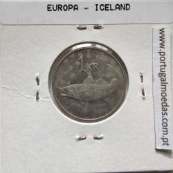 Islândia 1 Krónur 1981 Cupro-níquel, World Coins Iceland KM 27, coin of 1 krónur 1981 Copper-nickel