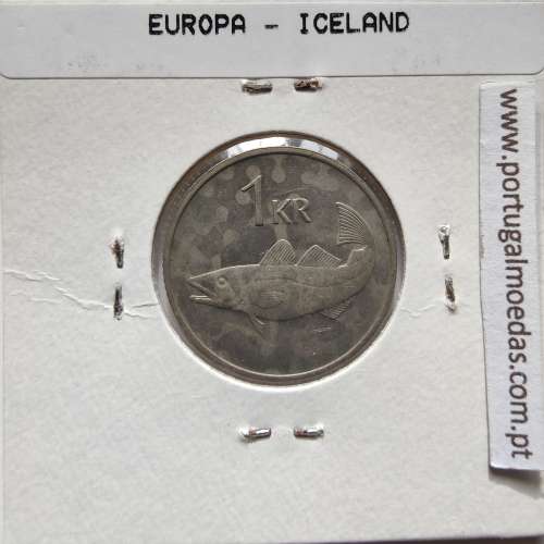 Islândia 1 Krónur 1981 Cupro-níquel, World Coins Iceland KM 27, coin of 1 krónur 1981 Copper-nickel