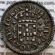 3 vinténs Prata D. Pedro II 1683-1706, Coroa de Rei de 4 arcos Lisos "não perolados", Variante não catalogada, World Coins KM138
