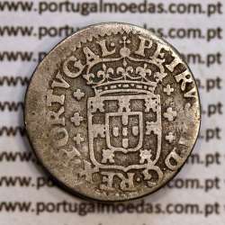 Meio Tostão "Coroa de Príncipe" Prata D. Pedro II 1683-1706, PETRVS•II•D•G•REX•PORTVGAL, World Coins KM135