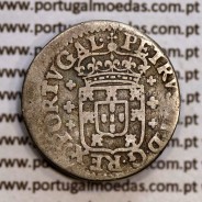 Meio Tostão "Coroa de Príncipe" Prata D. Pedro II 1683-1706, PETRVS•II•D•G•REX•PORTVGAL, World Coins KM135