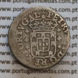 Meio Tostão "Coroa de Príncipe" Prata D. Pedro II 1683-1706, PETRVS•II•D•G•REX•PORTVGAL, World Coins KM135