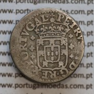 Meio Tostão "Coroa de Príncipe" Prata D. Pedro II 1683-1706, PETRVS•II•D•G•REX•PORTVGAL, World Coins KM135