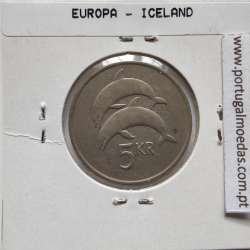 Islândia 5 Krónur 1981 Cupro-níquel, World Coins Iceland KM 28, coin of 5 krónur 1981 Copper-nickel