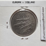 Islândia 10 Krónur 1984 Cupro-níquel, World Coins Iceland KM 29, coin of 10 krónur 1984 Copper-nickel