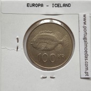 Islândia 100 Krónur 1995 Latão-níquel, World Coins Iceland KM 35, coin of 100 krónur 1995 Nickel brass