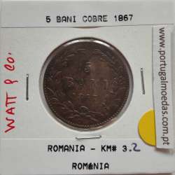 Roménia 5 Bani 1867 cobre, World Coins Romania KM 3, coin of 5 bani 1867 Copper