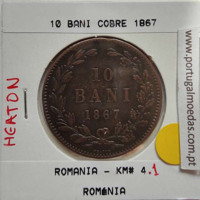 Roménia 10 Bani 1867 cobre, World Coins Romania KM 4, coin of 10 bani 1867 Copper