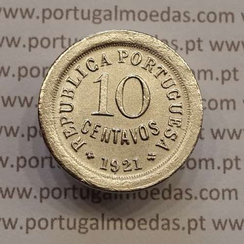 MOEDA DE DEZ CENTAVOS (10 CENTAVOS) CUPRO NÍQUEL 1921 BELA
