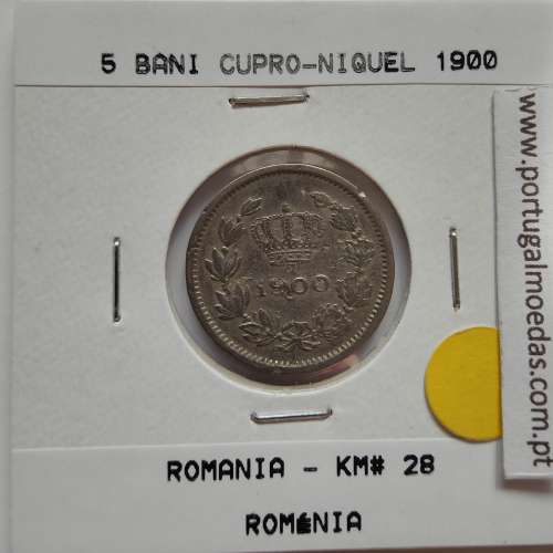 Roménia 5 Bani 1900 cuproníquel, World Coins Romania KM 28, coin of 5 bani 1900 Copper-nickel