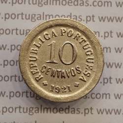 MOEDA DE DEZ CENTAVOS (10 CENTAVOS) CUPRO NÍQUEL 1921 MBC