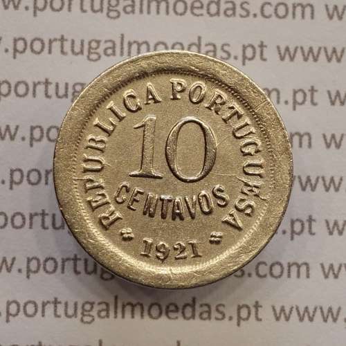 MOEDA DE DEZ CENTAVOS (10 CENTAVOS) CUPRO NÍQUEL 1921 MBC