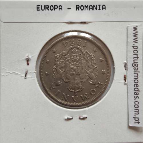 Roménia 2 Lei 1924 cuproníquel, World Coins Romania KM 47, coin of 2 lei 1924 Copper-nickel