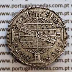 Brasil, rare silver coin of 80 Réis 1816 D. João Príncipe Regente de Portugal, 4 vinténs silver 1816 "R" Rio, Brazil KM305