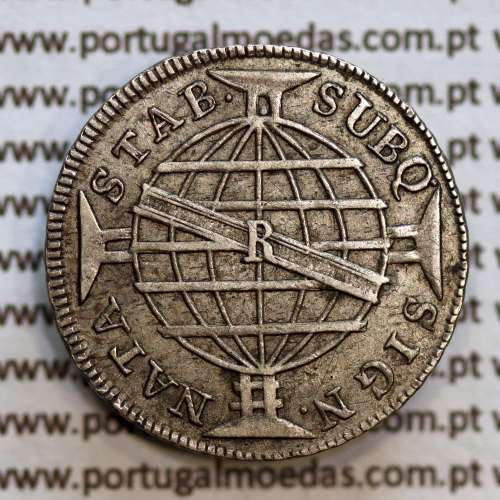 80 Réis 1816 Prata D. João Príncipe Regente (Brasil), 4 vinténs prata 1816 "R" Rio, World Coins Brasil KM 305