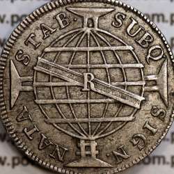 Brasil, rare silver coin of 80 Réis 1816 D. João Príncipe Regente de Portugal, 4 vinténs silver 1816 "R" Rio, Brazil KM305