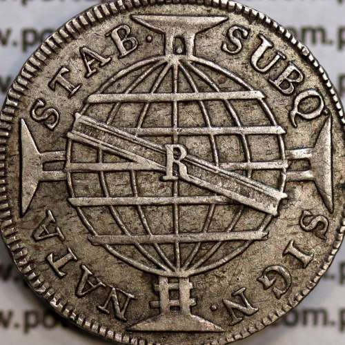 80 Réis 1816 Prata D. João Príncipe Regente (Brasil), 4 vinténs prata 1816 "R" Rio, World Coins Brasil KM 305