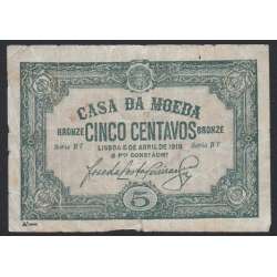 CÉDULA OFICIAL CASA DA MOEDA - 5 CENTAVOS 1918 (MUITO CIRCULADA )
