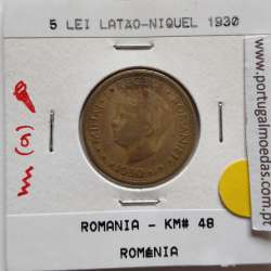 Roménia 1 Lei 1930 Latão-níquel, World Coins Romania KM 48, coin of 5 lei 1930 Nickel brass