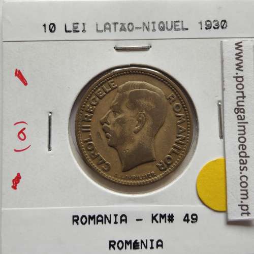 Roménia 10 Lei 1930 Latão-níquel, World Coins Romania KM 49, coin of 10 lei 1930 Nickel brass