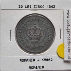 Roménia 20 Lei 1942 Zinco, World Coins Romania KM 62, coin of 20 lei 1942 zinc