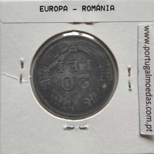 Roménia 20 Lei 1943 Zinco, World Coins Romania KM 62, coin of 20 lei 1943 zinc