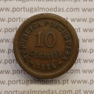 MOEDA DE DEZ CENTAVOS (10 CENTAVOS) BRONZE 1924 MBC+
