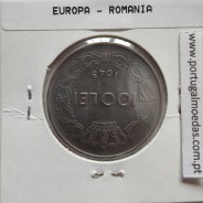 Roménia 100 Lei 1943 Aço- Níquel, World Coins Romania KM 64, coin of 100 lei 1943 Nickel plated iron