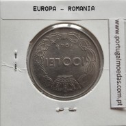 Roménia 100 Lei 1943 Aço-Níquel, World Coins Romania KM 64, coin of 100 lei 1943 Nickel plated iron