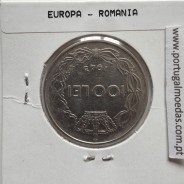 Roménia 100 Lei 1943 Aço-Níquel, World Coins Romania KM 64, coin of 100 lei 1943 Nickel plated iron