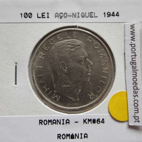 Roménia 100 Lei 1944 Aço- Níquel, World Coins Romania KM 64, coin of 100 lei 1944 Nickel plated iron