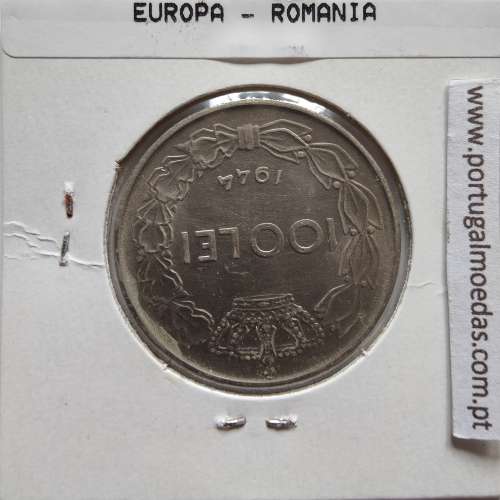 Roménia 100 Lei 1944 Aço- Níquel, World Coins Romania KM 64, coin of 100 lei 1944 Nickel plated iron