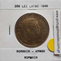 Roménia 200 Lei 1945 Latão, World Coins Romania KM 66, coin of 200 lei 1945 Brass