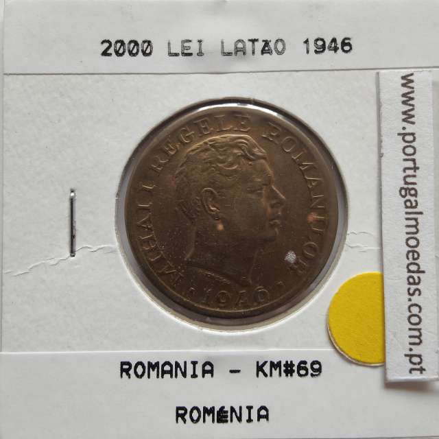 Roménia 2000 Lei 1946 Latão, World Coins Romania KM 69, coin of 2000 lei 1946 Brass
