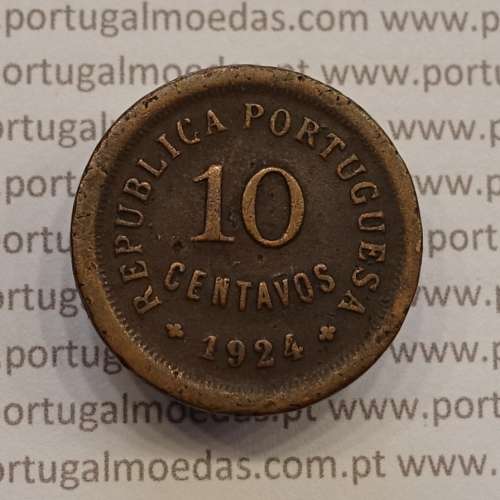 MOEDA DE DEZ CENTAVOS (10 CENTAVOS) BRONZE 1924 BC