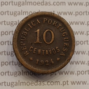 MOEDA DE DEZ CENTAVOS (10 CENTAVOS) BRONZE 1924 BC