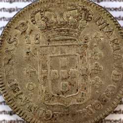 640 réis prata 1804 D. Maria I, Brasil, duas Patacas prata 1804, "B" Bahia, World Coins Brasil KM 231.2