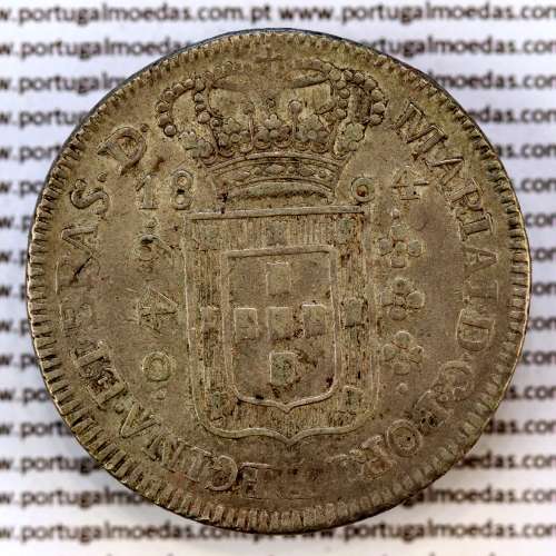 640 réis prata 1804 D. Maria I, Brasil, duas Patacas prata 1804, "B" Bahia, World Coins Brasil KM 231.2