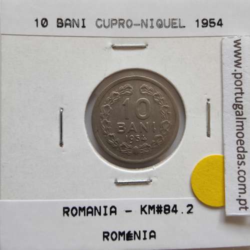 Roménia 10 Bani 1954 cuproníquel, World Coins Romania KM 84, coin of 10 bani 1954 Copper-nickel