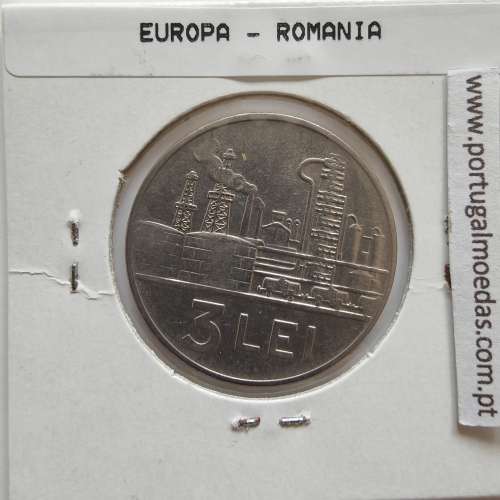 Roménia 3 Leu 1963 Aço-níquel, World Coins Romania KM 91, coin of 3 leu 1963 Nickel clad steel