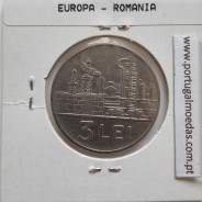 Roménia 3 Leu 1963 Aço-níquel, World Coins Romania KM 91, coin of 3 leu 1963 Nickel clad steel