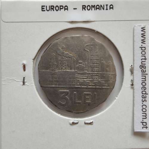 Roménia 3 Lei 1963 Aço-níquel, World Coins Romania KM 91, coin of 3 lei 1963 Nickel clad steel