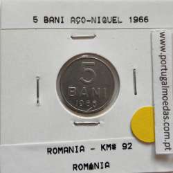 Roménia 5 Bani 1966 Aço-níquel, World Coins Romania KM 92, coin of 5 bani 1966 Aço-nickel