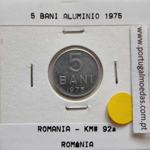 Roménia 5 Bani 1975 Alumínio, World Coins Romania KM 92, coin of 5 bani 1975 Aluminium