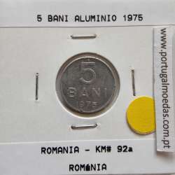 Roménia 5 Bani 1975 Alumínio, World Coins Romania KM 92, coin of 5 bani 1975 Aluminium