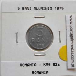 Roménia 5 Bani 1975 Alumínio, World Coins Romania KM 92, coin of 5 bani 1975 Aluminium