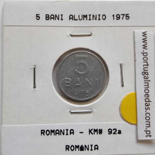 Roménia 5 Bani 1975 Alumínio, World Coins Romania KM 92, coin of 5 bani 1975 Aluminium