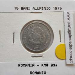Roménia 15 Bani 1975 Alumínio, World Coins Romania KM 93, coin of 15 bani 1975 Aluminium